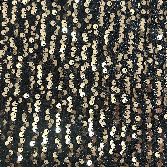 NWOT - MAC DUGGAL Metallic Cap-Sleeve Gown in Black Gold - Picture 6 of 16